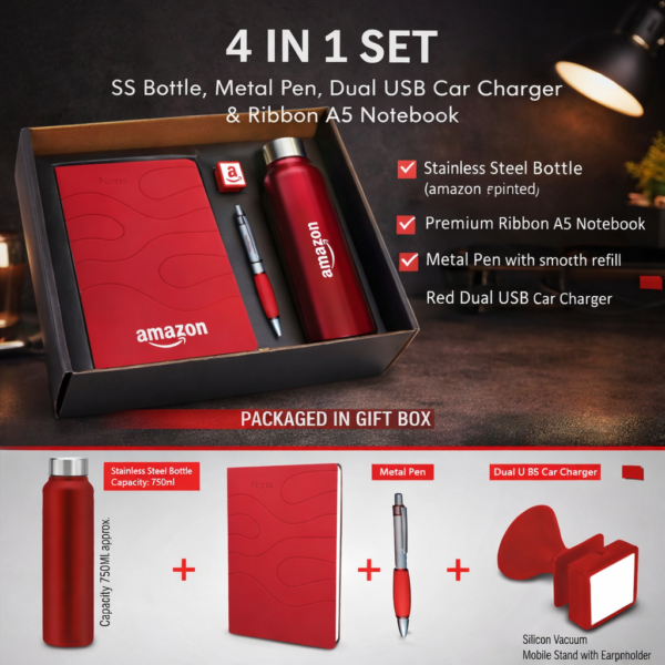 ChatGPT Image Mar 31, 2026, 03_49_48 PM 4-in-1 Premium Gift Set | Steel Bottle, Ribbon PU Notebook, Metal Pen & Silicone Mobile Stand