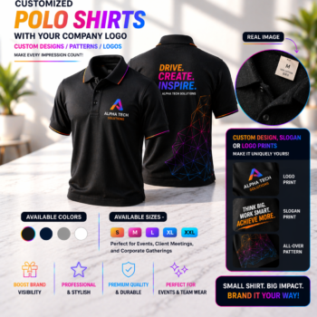 Customized Polo T-Shirts with Logo Printing | Premium Corporate Apparel