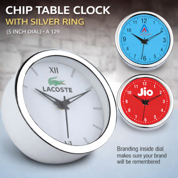 ChatGPT Image Apr 2, 2026, 07_22_06 PM Elegant Chip Table Clock with Silver Ring β 5 Inch Dial -A129